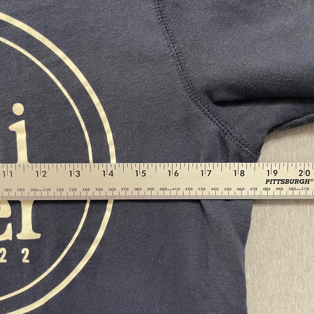 Hollister‎ Sweatshirt Womens Medium Navy Blue Graphic Logo Crewneck Fleece Y2K - Picture 4 of 8